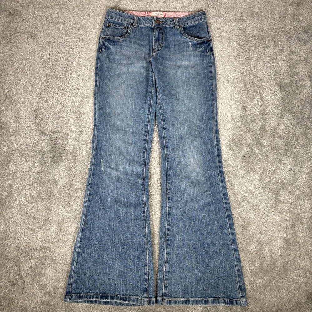 Levis 517 Jeans Youth Girls 16 Stretch Flare Low Rise Blue Denim Western Y2K